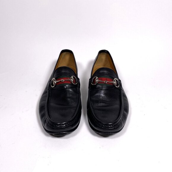 GUCCI Men's Vintage  Black Leather Horsebit Loafers   *AS IS* - Picture 1 of 15
